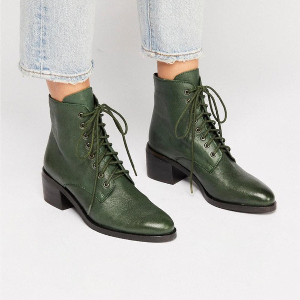 Jeffrey Campbell Green Lace Up Boots